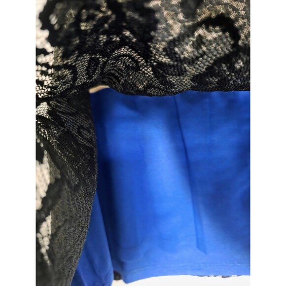 Phanuel Sleeveless Lace Overlay Top Black Nude Blue Layered Tank Small - Picture 4 of 6